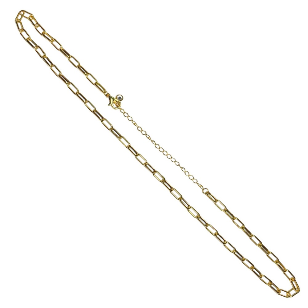 Destin Jewelry 18K Gold Plated 4mm Paperclip Chain Necklace‎ Non-Tarnish 20 Inch
